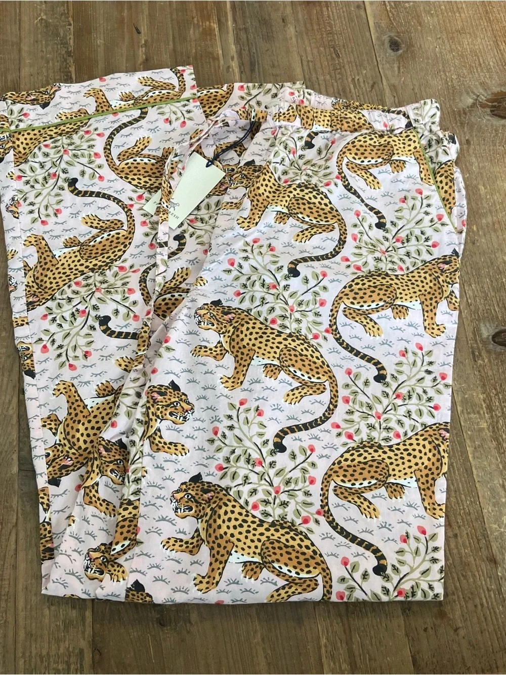 Printfresh Pajama Bottoms Leopard Print PJ Pants in Bagheera Medium Tall - Picture 4 of 5